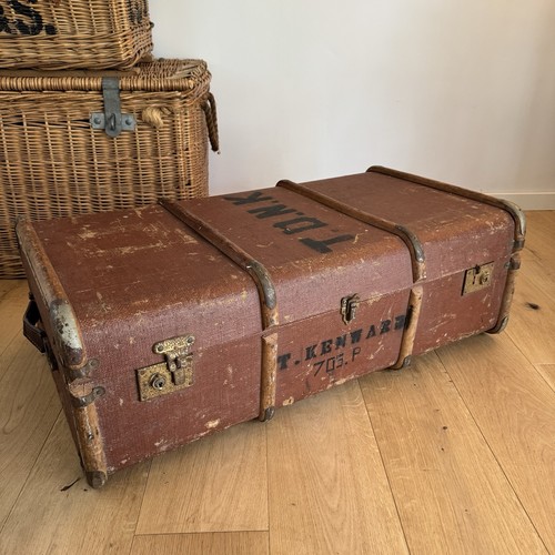 Large vintage steamer trunk - vintage,