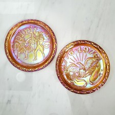 Set of 2 Carnival Glass 8" Bi