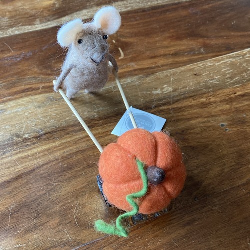 Felt mouse with pumpkin - mouse,