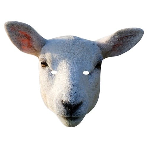 Sheep cardboard face - sheep, mask