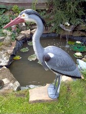 Decoy Heron Garden Decoration Pest Deterrent Small Animal Scarer Lawn Pond 73cm