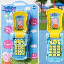 Peppa Pig Mobile Flip Phone With Realistic Sounds Kids Roleplay Interactive Toy