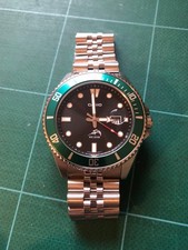 custom Casio MDV 106 modified DURO MARLIN green bezel JUBILEE BRACELET