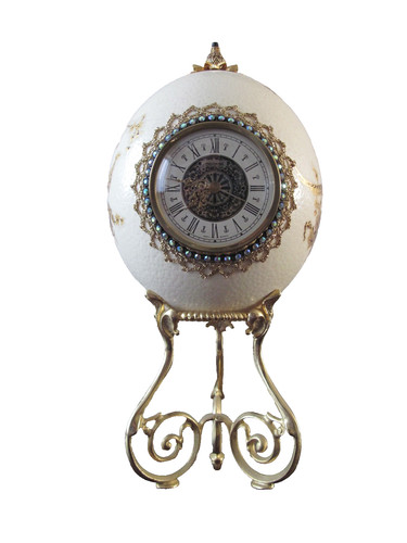 Ostrich egg clock - clock, hand