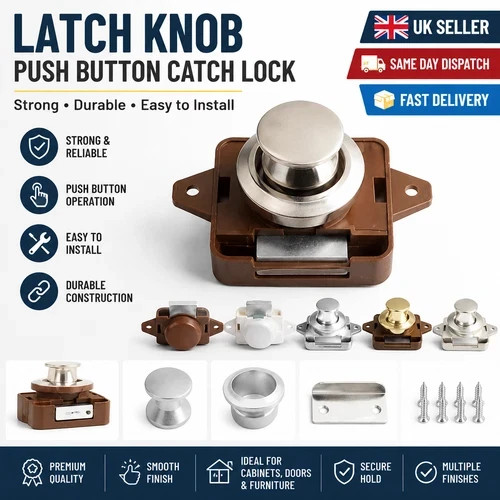 Latch knob push button - latch, catch