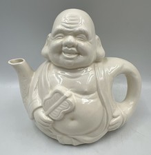 Rare BENIHANA of Tokyo White Porcelain Buddha Teapot Figure Japan Vgc