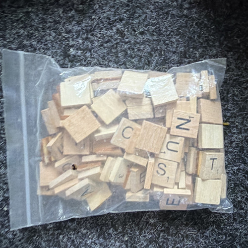 Scrabble wooden letter tiles - scrabble,