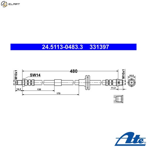 Brake hose 5113 0483 - brake, 24.5113-0483.3