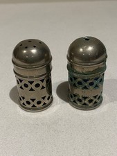 Art Deco Style Epns Salt & Pepper Cruet Set Silver Plated