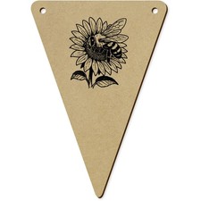 5 x 140mm 'Bee Pollinating A Sunflower In The Garden' Bunting Flags (BN00093095)