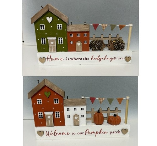 Autumn wooden houses block - wooden,