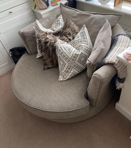 Dfs large grey swivel - swivel, cuddle