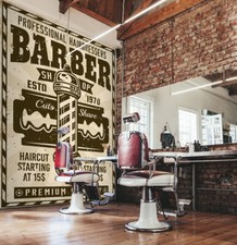 3D Salon Barber Shop B4124 Business Wallpaper Wall Mural Self-adhesive Commerce