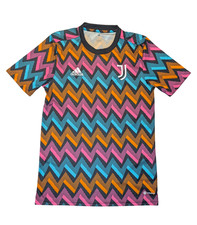Juventus 2021/22 Adidas Orange/Pink/Blue Original Pre Match Football Shirt Small