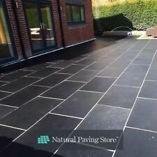 Black Limestone Paving Slabs Natural Finish 600x900 22mm Calibrated
