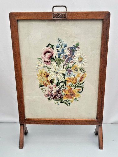 Vintage oak fire screen - vintage,