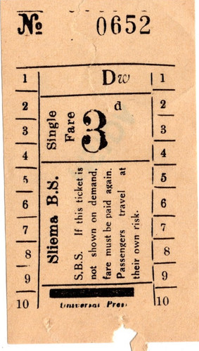 Bus ticket malta sliema - ticket:,