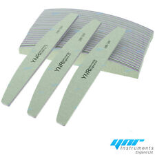Emery Boards 100/180 - 180/240 Grit Nail Files Acrylics UV Gel Half Moon Curved