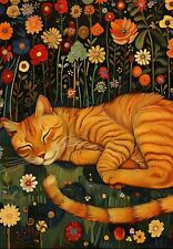 Gustav Klimt Ginger Cat