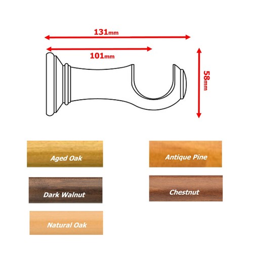 Wood curtain pole bracket - curtain,