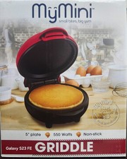 MyMini Personal Electric 5" Griddle Plate 550 Watts Non-Stick - Red
