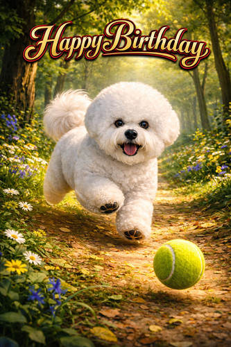 Bichon frise dog birthday - bichon,