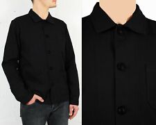 60s Style French Black Cotton Twill Canvas Chore Worker Jacket - All Sizes 