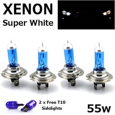 4 x H7 55W SUPER WHITE XENON UPGRADE HEADLIGHT BULBS SET 499 12V FULL/DIPPED A