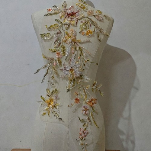 Beaded flower lace - ,