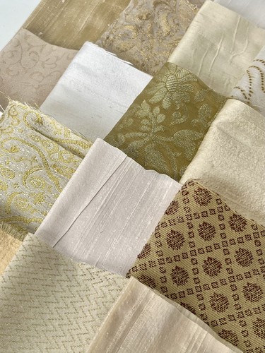Silk brocade scrap - brocade, pack,