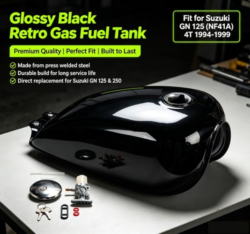 Black cafe racer - black, gas