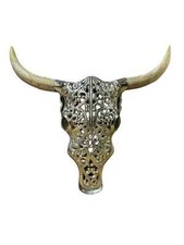 Large Aluminium Bison Skull