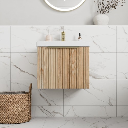 Fluted 500mm bathroom vanity - fluted,
