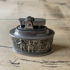 Vintage Ornate Petrol Table Lighter Untested Collectable TV/Film Prop (107)