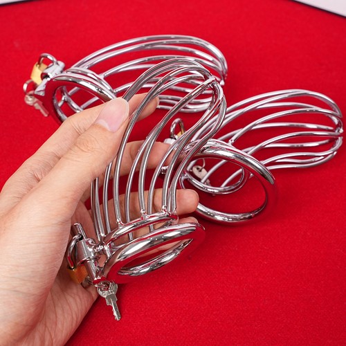 Male stainless steel chastity - steel,