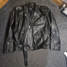 Men's Black Leather Biker