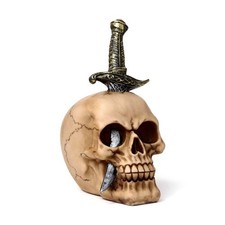 Gruesome Skull Pierced with Sword Head Decoration