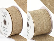 Natural Wired edge Burlap Hessian Ribbon 38mm or 63mm