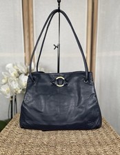 Gigi navy leather medium bag