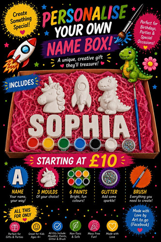 Personalised name box painting - name,