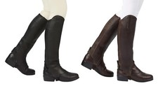 DUBLIN MERIDIAN GENUINE REAL FULL GRAIN WAXY SOFT LEATHER DRESSAGE TOP GAITERS