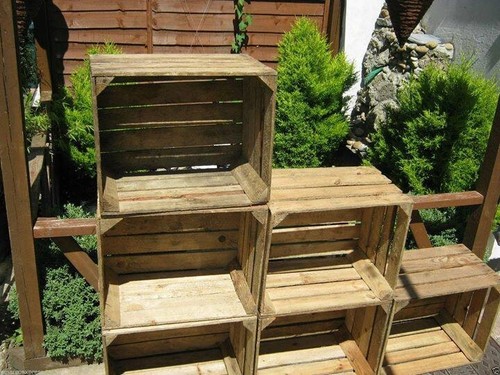 Apple crate garden planter-
