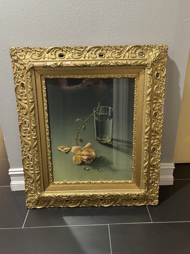 Original antique rose framed - rose,