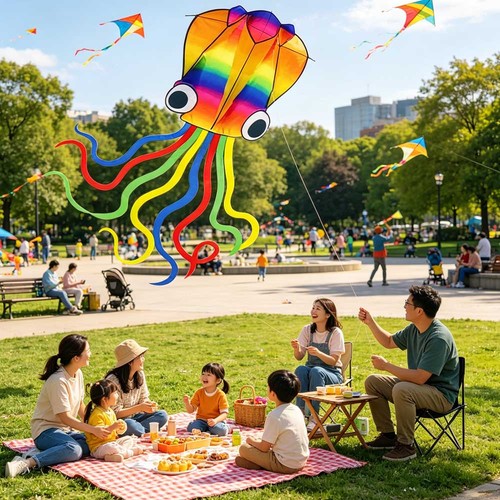 Rainbow octopus kite - octopus, for