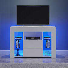 Modern Corner Unit TV Stand Cabinet High Gloss Door & Matt Body RGB LED Lights