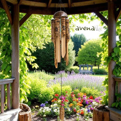 Large bamboo windchime burnt - large,
