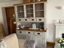 Solid Oak dresser , beautiful grey/ oak, six drawers and  three cupboards