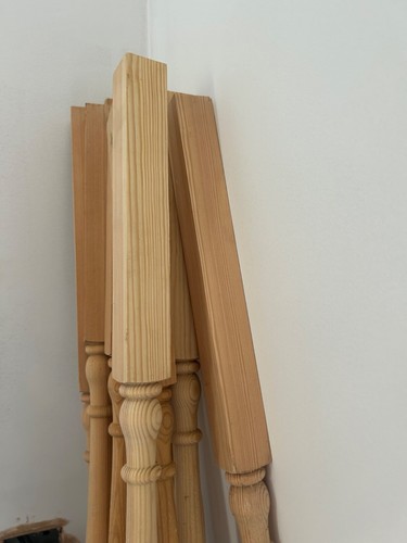 Wooden staircase spindles pine - wooden,