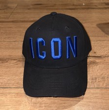 Dsquared2 Black Baseball Cap With Blue Embroided Icon Logo