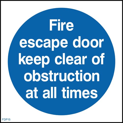 Fire escape door - keep, clear